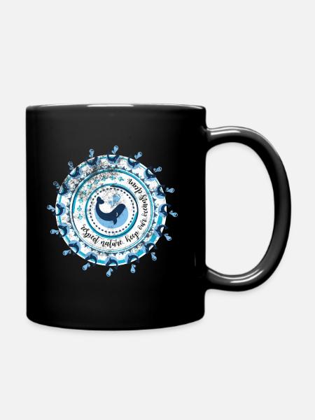 Ocean Seal - Save the ocean. Nature. Life. whales - Full Colour Mug - black