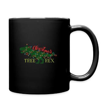 Tree Rex Dinosaurier Geschenk Baum Weihnachten - Tasse einfarbig - Schwarz - Rechts