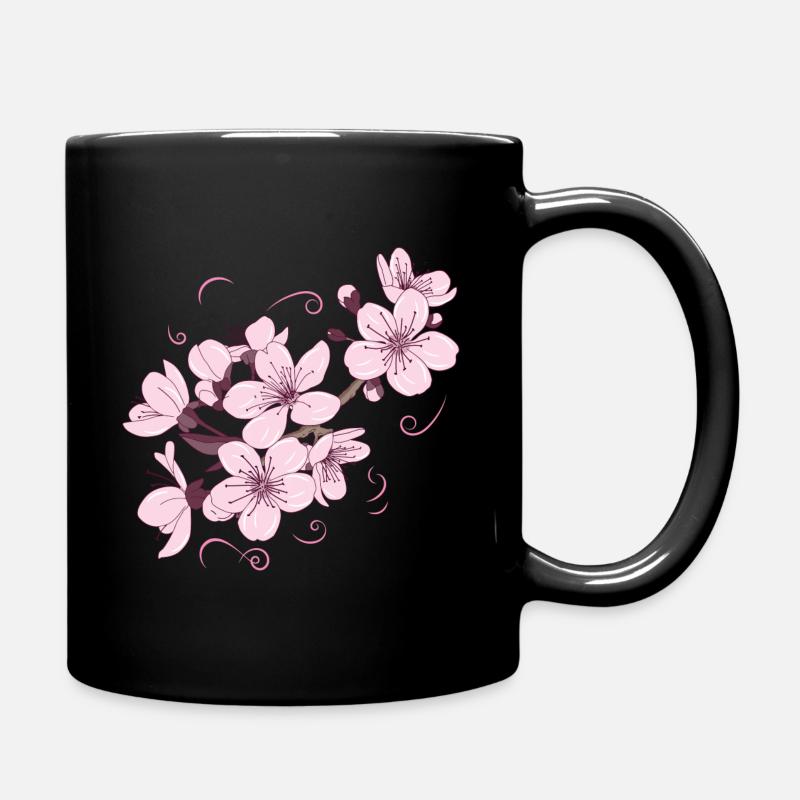 Blume Japanisch Cooles Geschenk - Tasse einfarbig - Schwarz