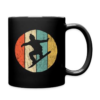 Retro Vintage Snowboarder Wintersport Fun Geschenk - Tasse einfarbig - Schwarz - Rechts