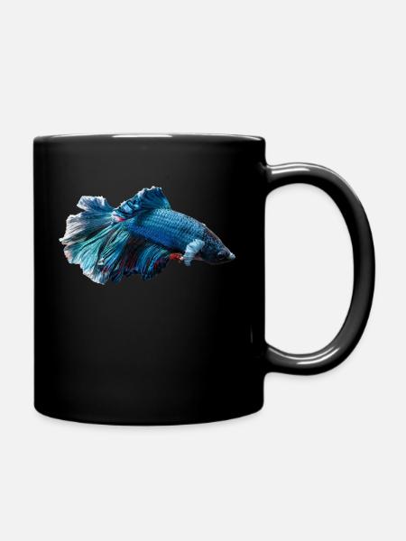 Siamesischer Kampffisch - Siam Betta - Tasse einfarbig - Schwarz