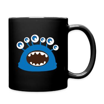 Cute Monster Gift Idea Kids Many Eyes - Full Colour Mug - black - Right
