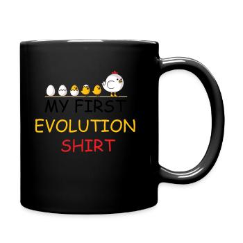 Evolution Huhn Küken Kinder Baby Geschenk Shirt Ei - Tasse einfarbig - Schwarz - Rechts
