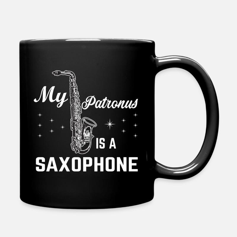 Saxophone Instrument Musik - Tasse einfarbig - Schwarz