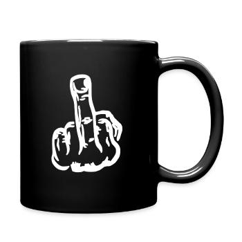 middle finger - Full Colour Mug - black - Right