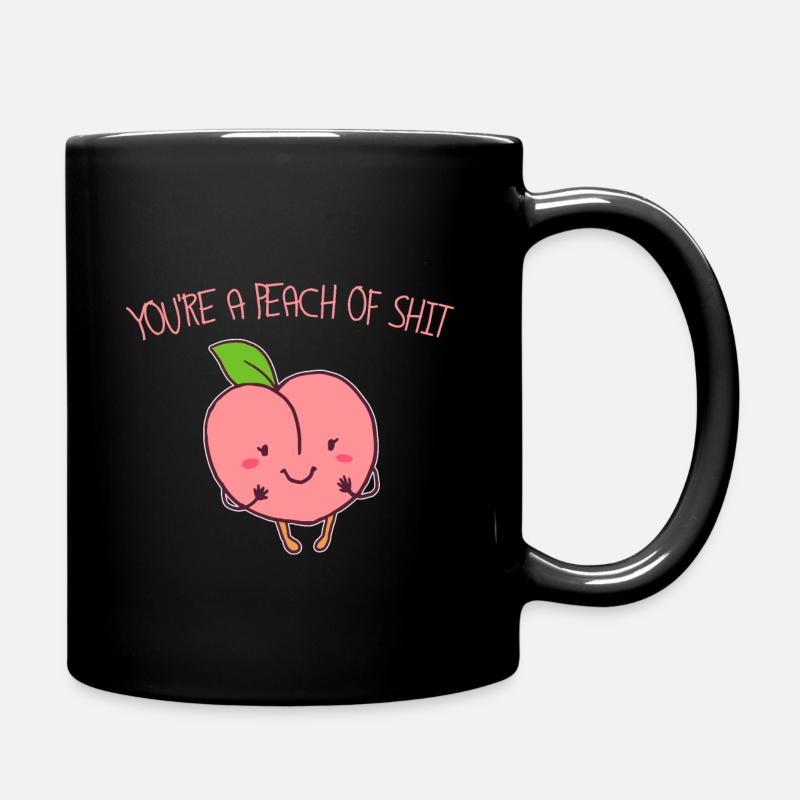 peach - Full Colour Mug - black