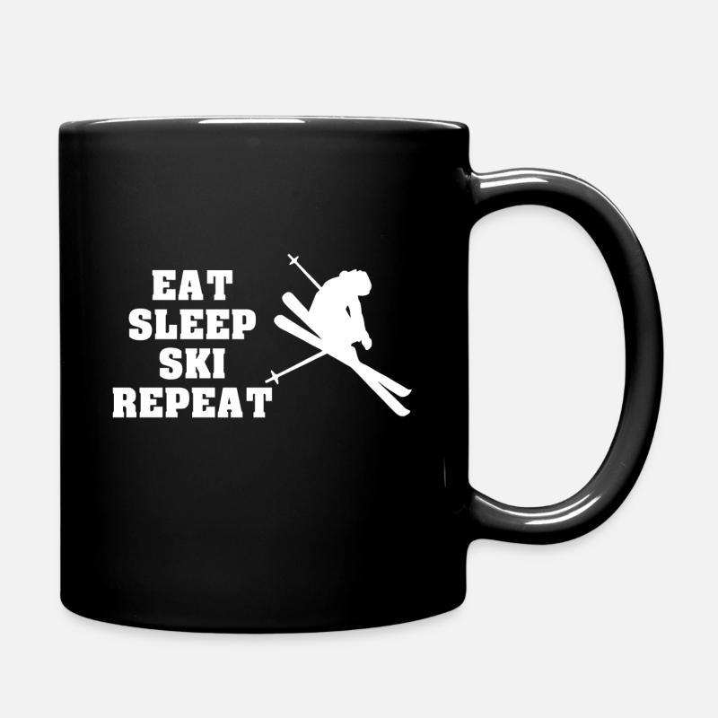 EAT SLEEP SKI REPEAT - Tasse einfarbig - Schwarz