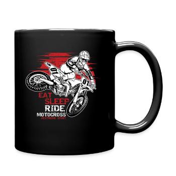 Lustiger Motocross Dirtbike Spruch Sprüche - Tasse einfarbig - Schwarz - Rechts