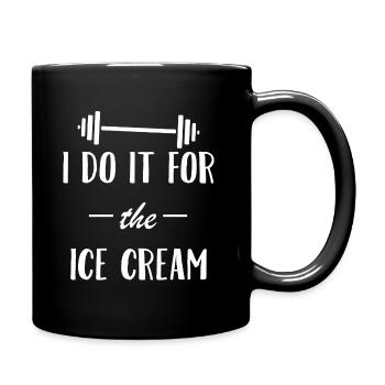 Eis essen Workout Training Foodie Lustiges - Tasse einfarbig - Schwarz - Rechts