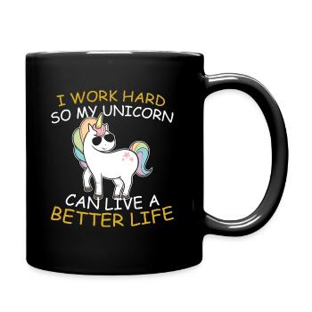 Unicorn Unicorn Cool Sunglasses Comic Funny - Full Colour Mug - black - Right