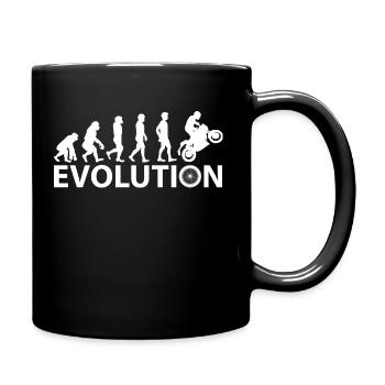 Evolution Affe zum Motorbiker Lustiges Geschenk - Tasse einfarbig - Schwarz - Rechts