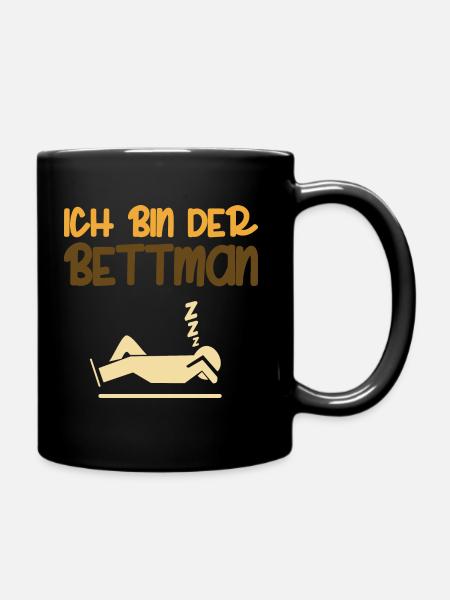 I am the Bettman - sleep, late sleepers shirt - Full Colour Mug - black