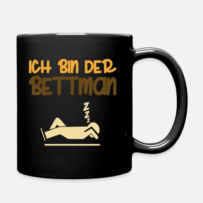 Ich bin der Bettman - schlafen, Langschläfer Shirt - Tasse einfarbig - Schwarz