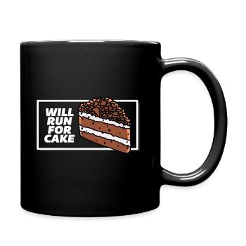 Cake Foodie Run for Cake Sport White Fun - Full Colour Mug - black - Right
