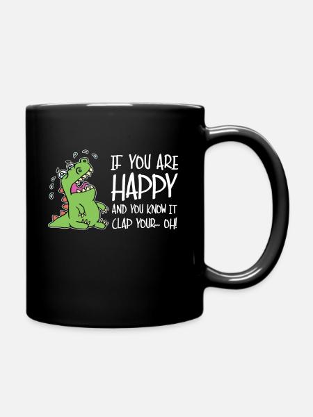 Dinosaurier - Tasse einfarbig - Schwarz