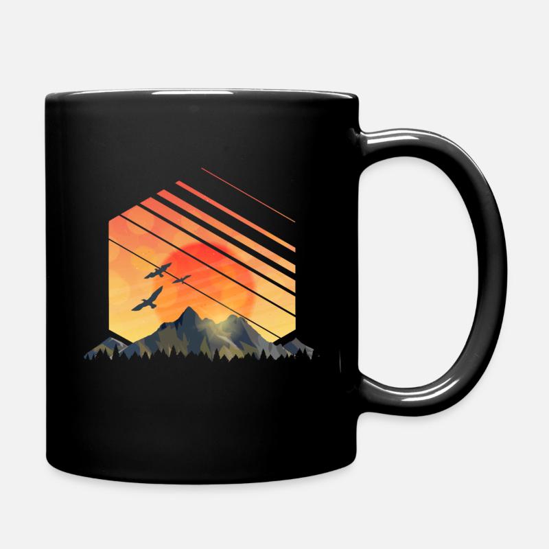 Lever de soleil sur les montagnes - Mug uni - noir