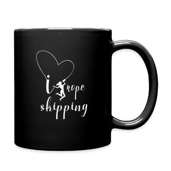 I love Rope Skipping Geschenkidee Seilspringen - Tasse einfarbig - Schwarz - Rechts