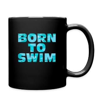 Né pour nager idée cadeau de sports nautiques nageur - Mug uni - noir - Droite