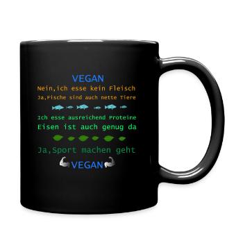 végétalien - Mug uni - noir - Droite