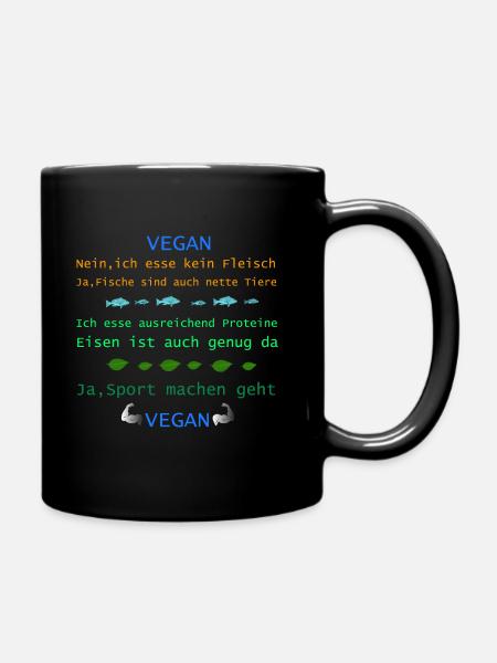 Vegan - Tasse einfarbig - Schwarz