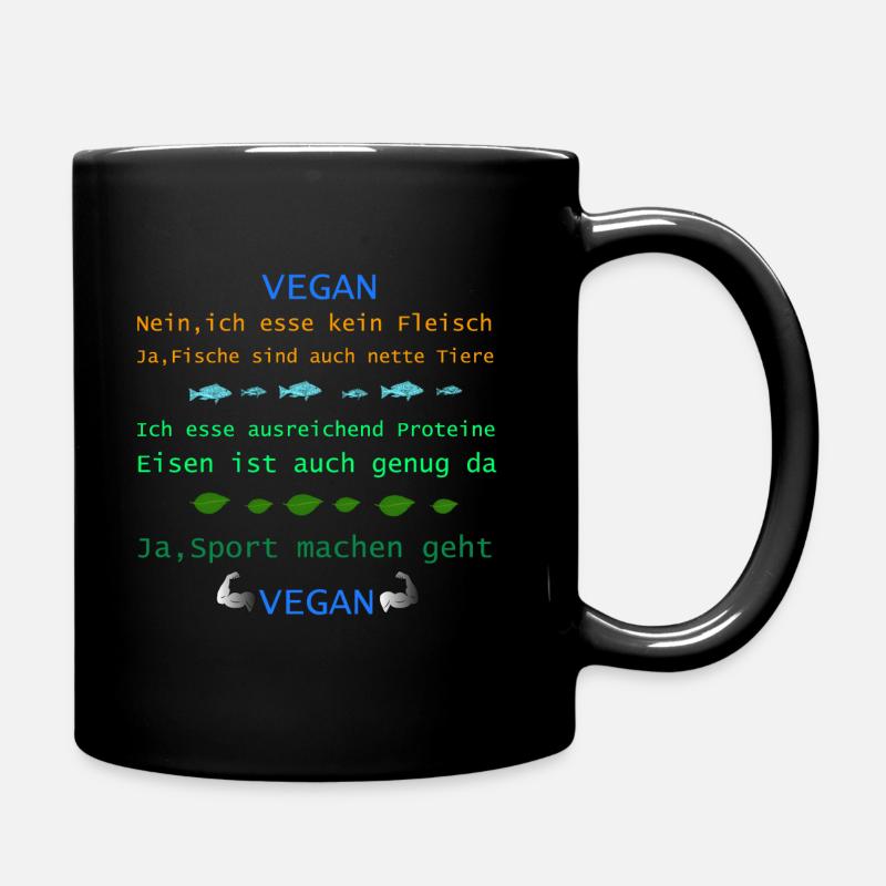 Vegan - Tasse einfarbig - Schwarz