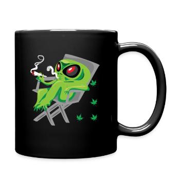 Pothead Alien Marijuana Weed Cannabis Cannabis Gift - Full Colour Mug - black - Right