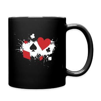 Poker Symbols Gift Idea Check Pik Cross Heart - Full Colour Mug - black - Right