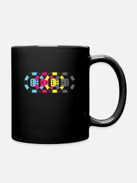 Jeu de cartes de jetons de poker Idée cadeau Jeu de dés - Mug uni - noir