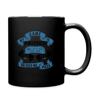 Talk fast or feed me. - Full Colour Mug - black - Right