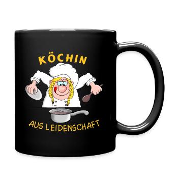 Cuisiner avec passion - Mug uni - noir - Droite