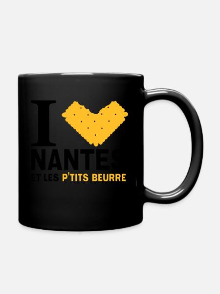 I love Nantes et les Petits Beurre - Mug uni - noir