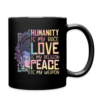 Religion Humanité Amour Paix Cooles - Mug uni - noir - Droite