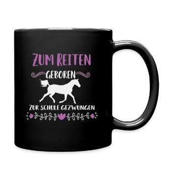 For riding born forced to school - Full Colour Mug - black - Right