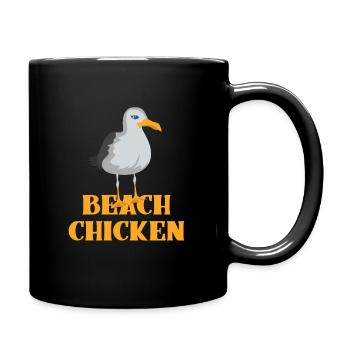BEACH CHICKEN Seagull Seabird funny funny gift idea - Mug uni - noir - Droite