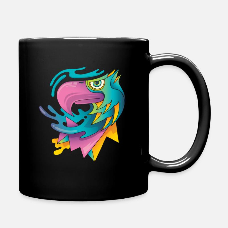 Eagle head modern graphic pop art - Full Colour Mug - black
