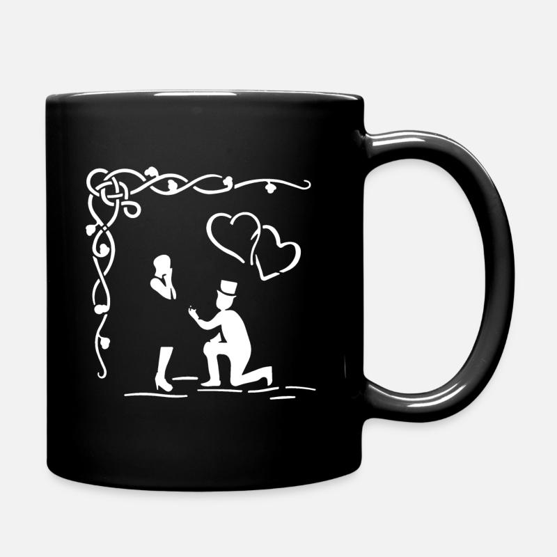 Mariage, demande en mariage, fiançailles, amour - Mug uni - noir