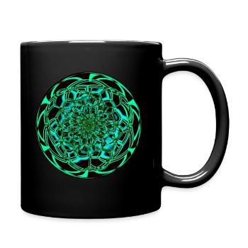 Trippy Mandala Fraktal - Tasse einfarbig - Schwarz - Rechts