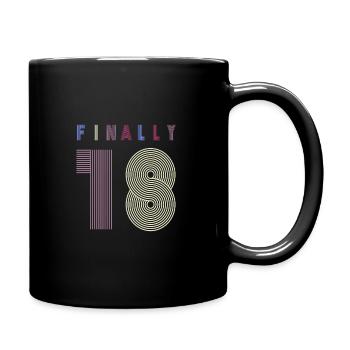 Enfin, dix-huit anniversaire cadeau - Mug uni - noir - Droite