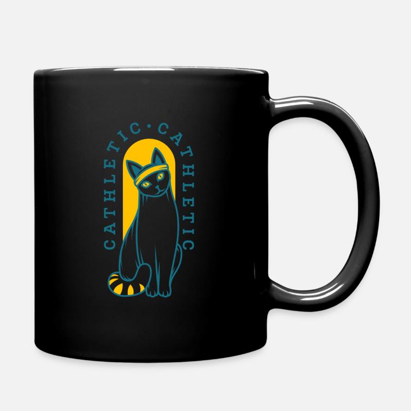 Gymnastique Ninja Chat Sportif Kathleth Drôle - Mug uni - noir
