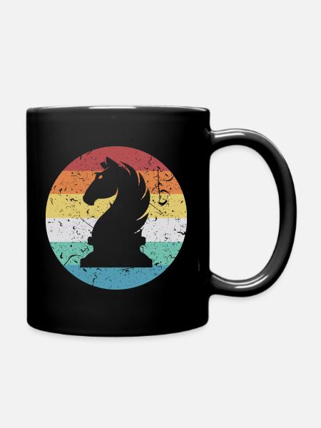 Chess knight - Full Colour Mug - black