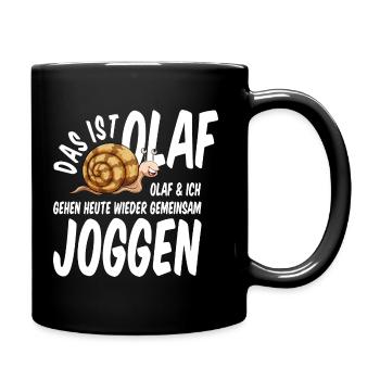 Laufshirt Jogging joggen Laufen Schnecke langsam - Tasse einfarbig - Schwarz - Rechts