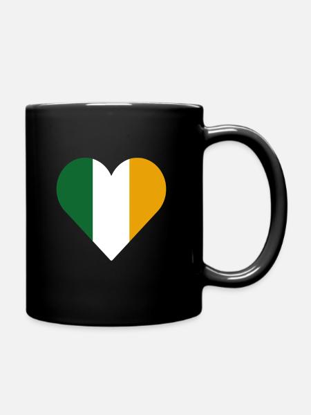 Irish Heart Gift Idea - Full Colour Mug - black