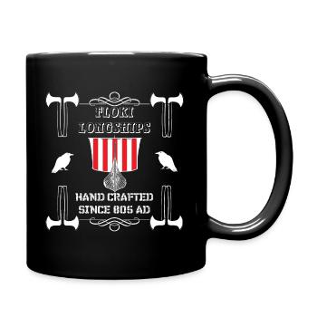 Flokis longships, Viking shipbuilding, Viking shirt - Full Colour Mug - black - Right