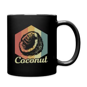 Kokosnuss Retro Vegan Cooles Geschenk - Tasse einfarbig - Schwarz - Rechts