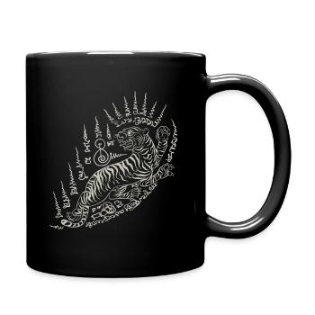 Sak Yant Thai Tattoo Tiger AnimalIsh Cool - Full Colour Mug - black - Right