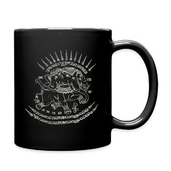 Sak Yant Thai Tattoo 3 têtes cadeau d’éléphant - Mug uni - noir - Droite