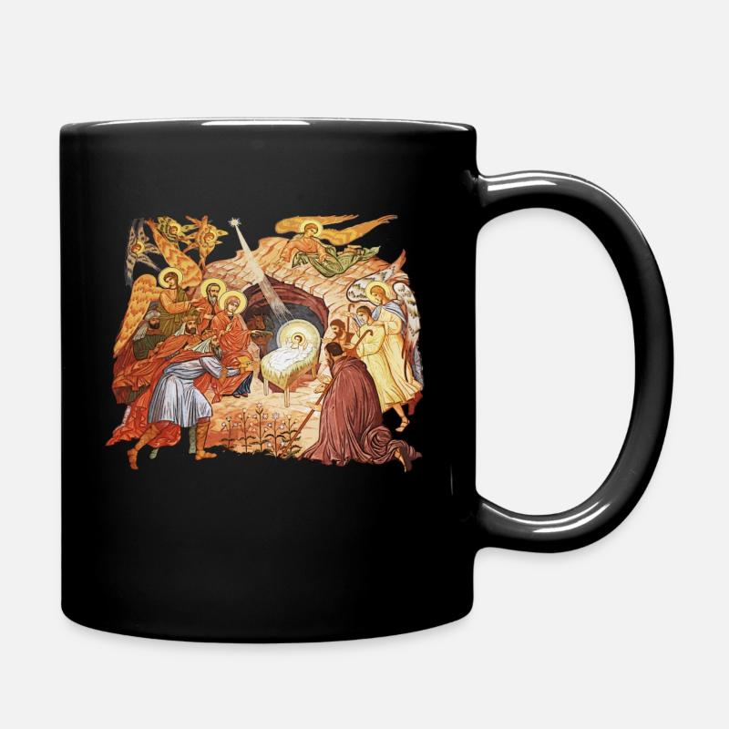 Jesus birth - Full Colour Mug - black