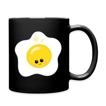 Spiegelei - Tasse einfarbig - Schwarz - Rechts