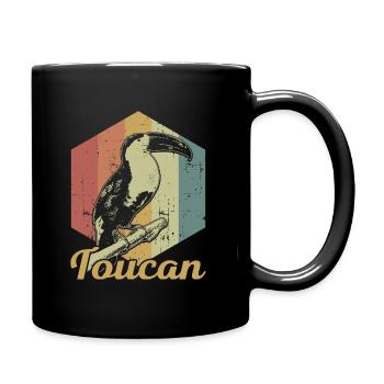 Tukan Retro Vintage Vogel Cooles Geschenk - Tasse einfarbig - Schwarz - Rechts