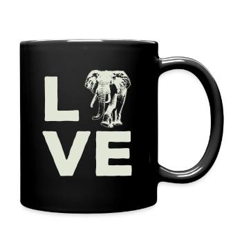 Éléphant amour animal zoo faune cadeau cool - Mug uni - noir - Droite